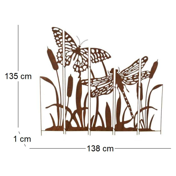 Silhouette décorative papillon et libellule 138 x 1 x 135 cm - LEG-0353