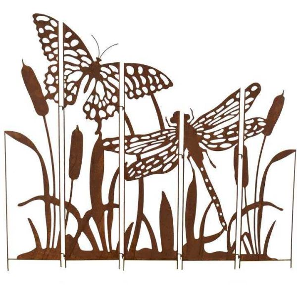 Silhouette décorative papillon et libellule 138 x 1 x 135 cm