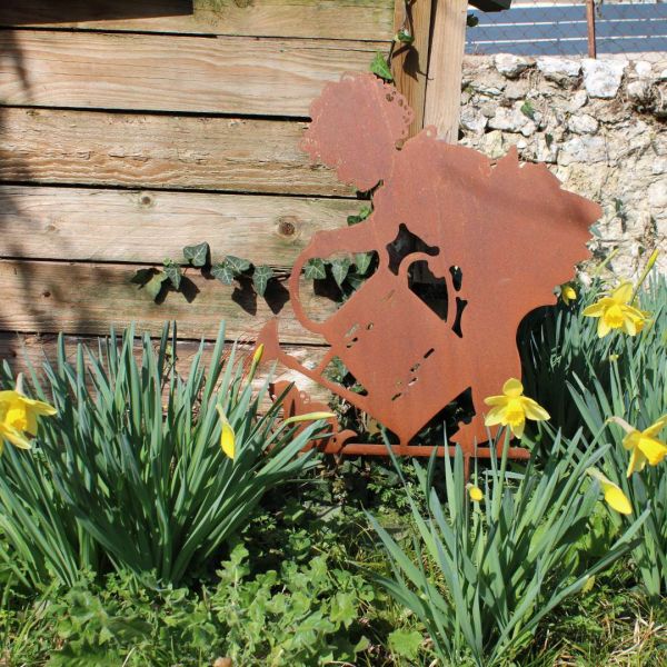 Silhouette en fer Petite fille avec arrosoir 50 x 20 x 45 cm - 29,90