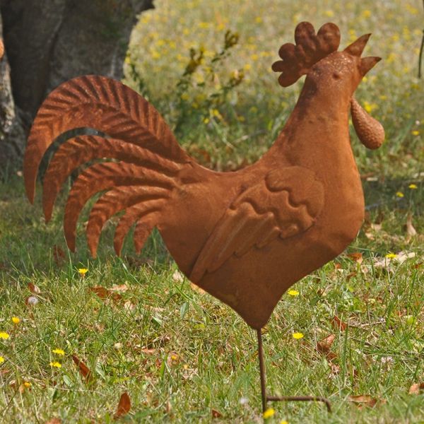 Silhouettes coq en fer (Lot de 2) - LEG-0310