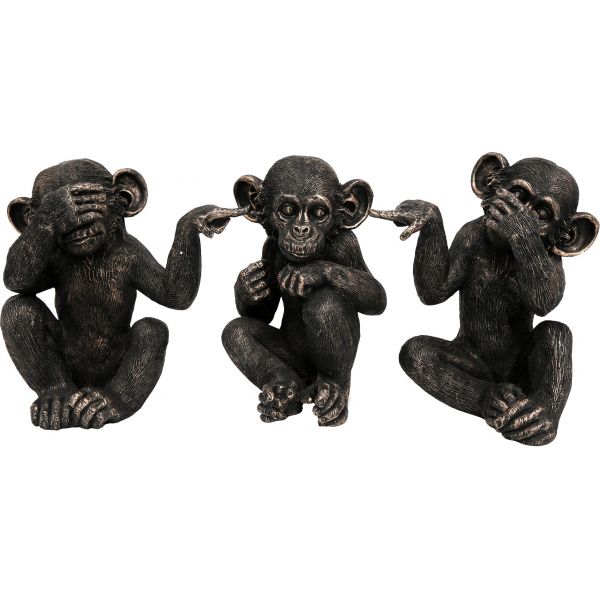 Singes sages en résine 67 cm (Lot de 3)