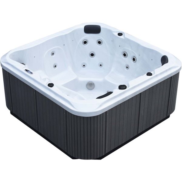 Spa rigide gris et blanc marbré jets et leds - 7299