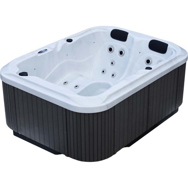 Spa rigide gris et blanc marbré jets et leds