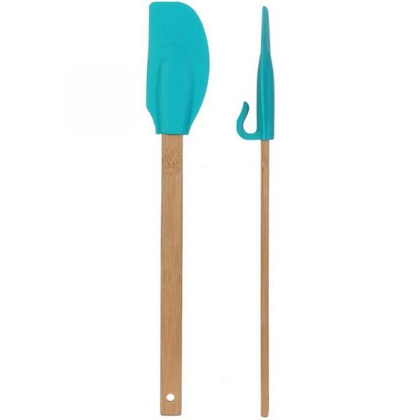 Spatule en bambou et silicone avec accroche