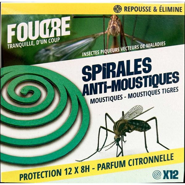 Spirales antimoustiques insecticides et répulsives - FOUDRE