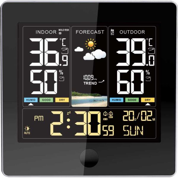 Station météo électronique avec capteur extérieur sans fil