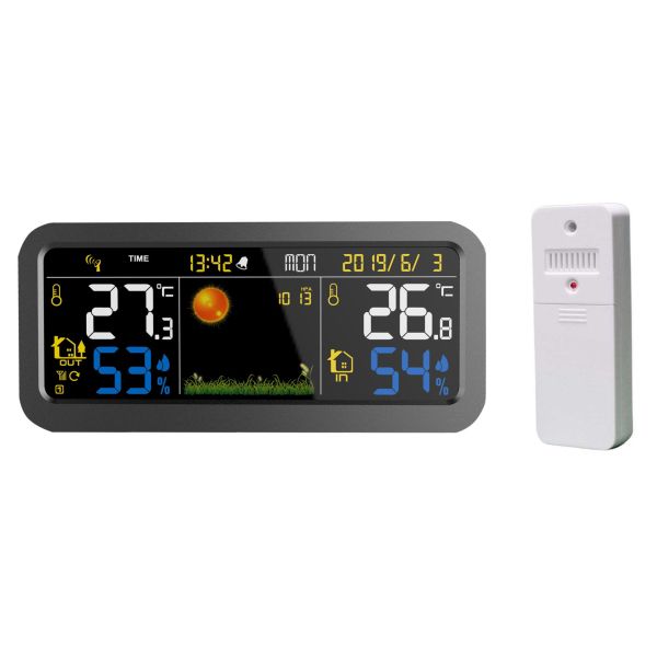 Station météo électronique couleur avec capteur extérieur