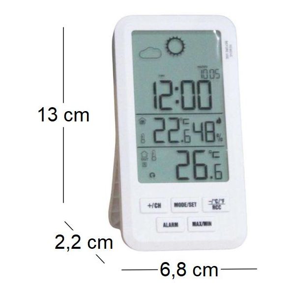 Station météo électronique petit format avec capteur - STI-0124