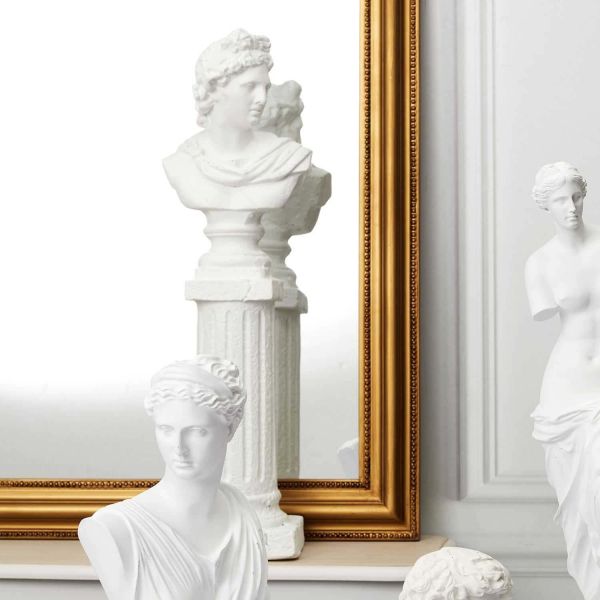 Statue buste blanc en magnésia 19 x 16 x 63.5 cm - THE HOME DECO FACTORY
