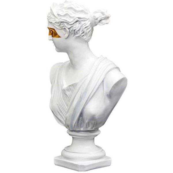 Statue buste avec masque doré en polyrésine 31.5 x 15.5 x 12 cm - 22,90