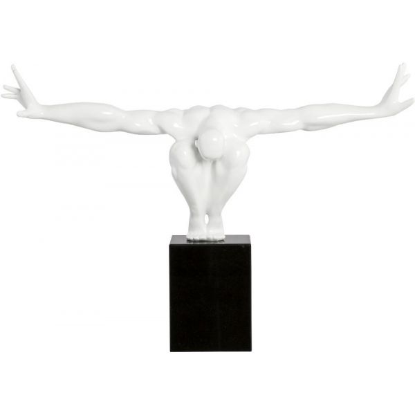 Statue design athléte dive (blanc )