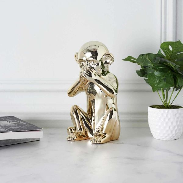 Statue en dolomite Singe 17 x 15 x 28 cm - THE HOME DECO FACTORY