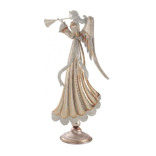 Statuette ange en métal doré et paillettes - AUBRY GASPARD
