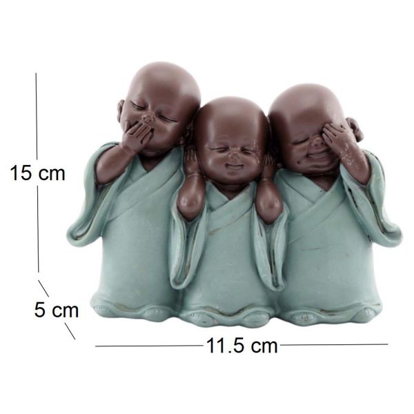 Statuette 3 bouddhas en polyrésine - SIL