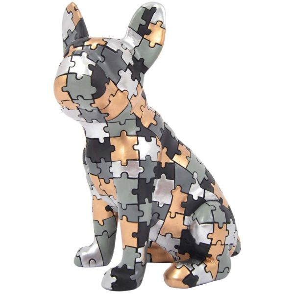 Statuette bouledogue assis en polyrésine Puzzle