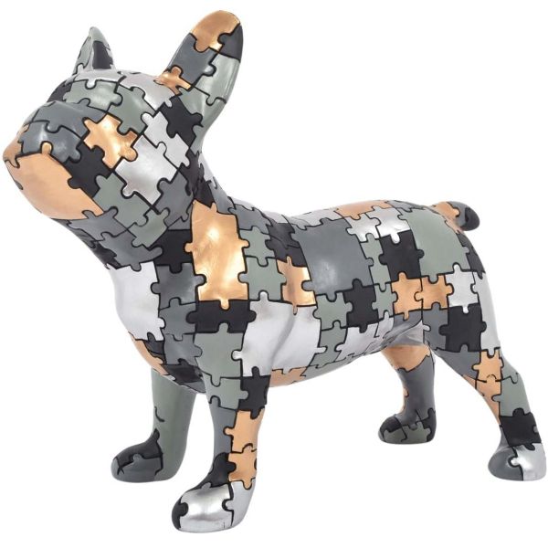 Statuette bouledogue debout en polyrésine Puzzle