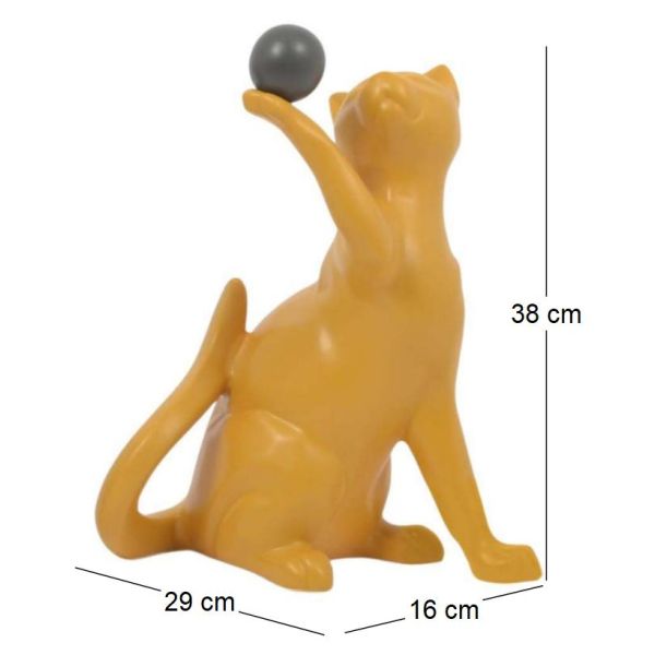 Statuette en céramique chat avec balle Shadow - 8