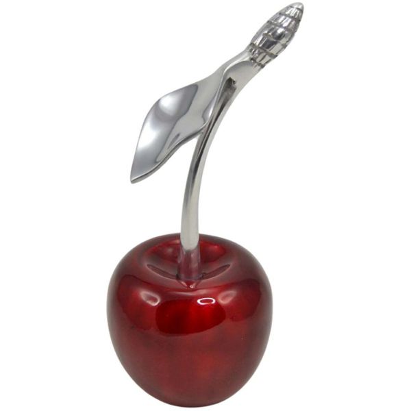 Statuette cerise rouge en aluminium Claire