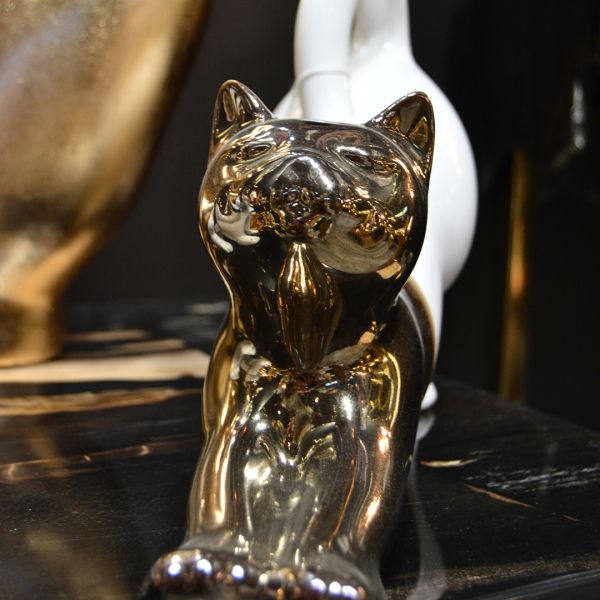 Statuette chat allongé en céramique Zoya - DRIMMER