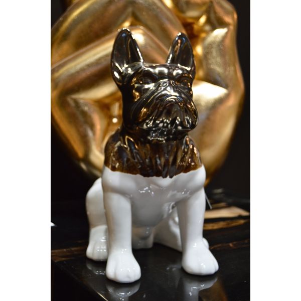 Statuette chien bouledogue en céramique Zoya - DRI-0105