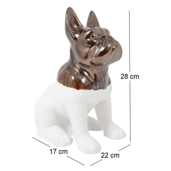 Statuette chien bouledogue en céramique Zoya - 7