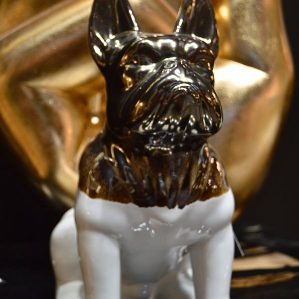 Statuette chien bouledogue en céramique Zoya - DRIMMER