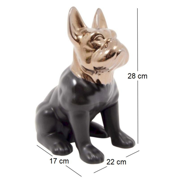 Statuette chien bouledogue en céramique Zoya - 6