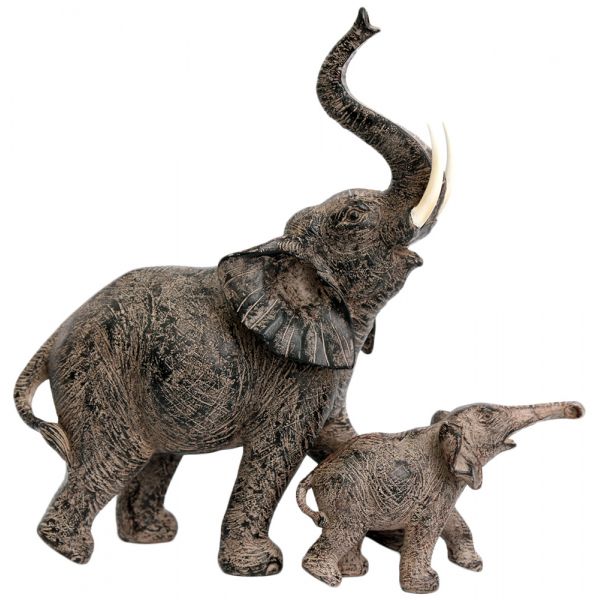 Statuette éléphant avec bébé éléphant 30 cm