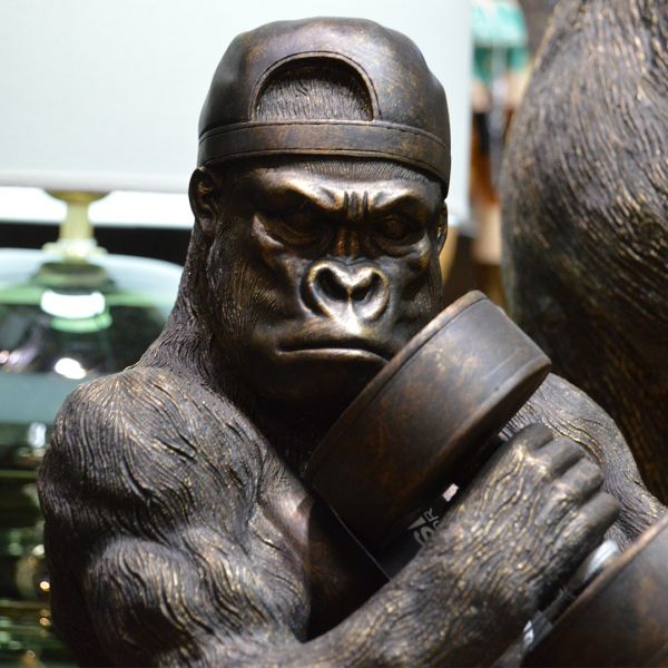 Statuette gorille avec haltères en polyrésine Sincity - DRI-0116