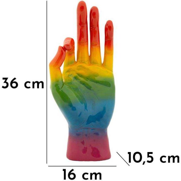 Statuette main en polyrésine Rainbow - MAU-0590
