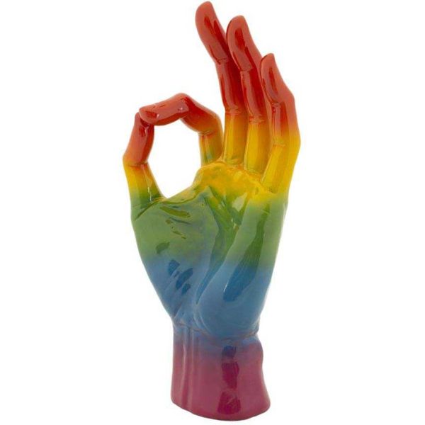Statuette main en polyrésine Rainbow