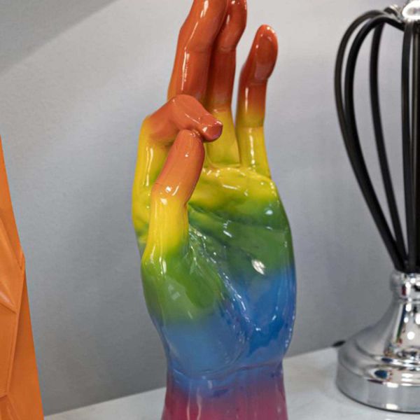 Statuette main en polyrésine Rainbow - MAURO FERRETTI