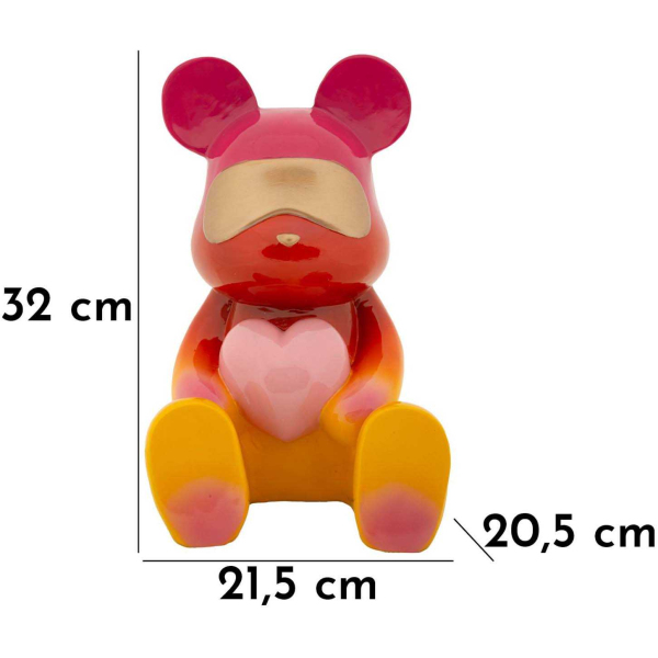 Statuette ourson en polyrésine Rainbow - MAU-0593