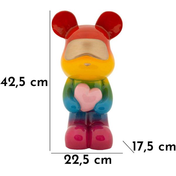 Statuette ourson en polyrésine Rainbow - MAU-0592