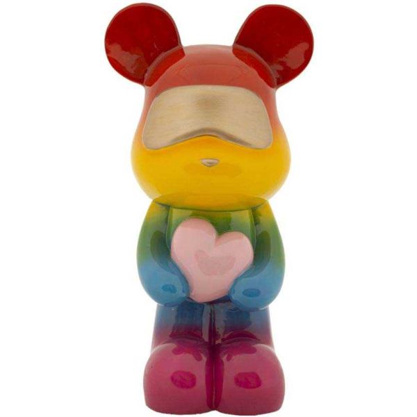 Statuette ourson en polyrésine Rainbow