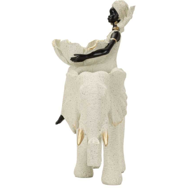 Statuette en polyrésine Femme africaine sur éléphant - 48,90
