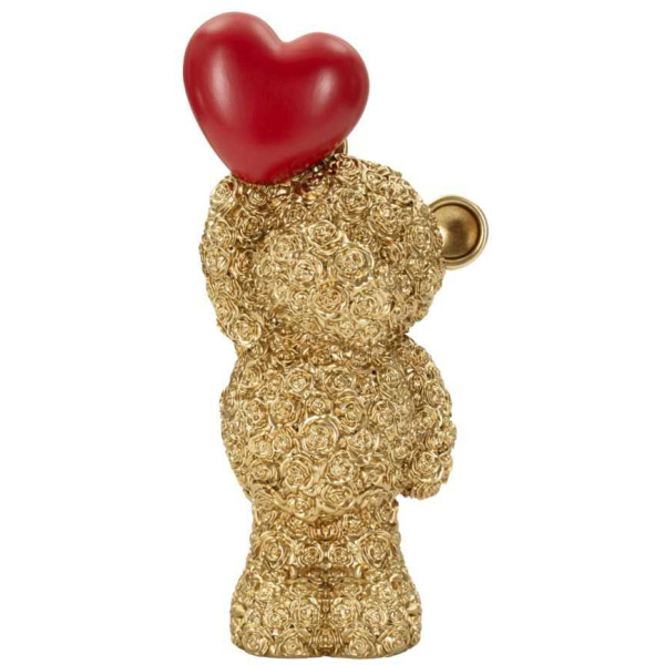 Statuette en polyrésine Ours avec coeur Teddy
