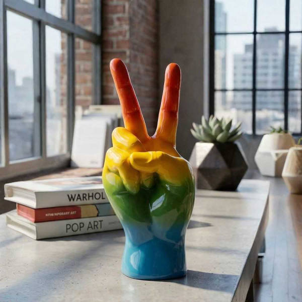 Statuette en polyrésine Rainbow hand - MAURO FERRETTI