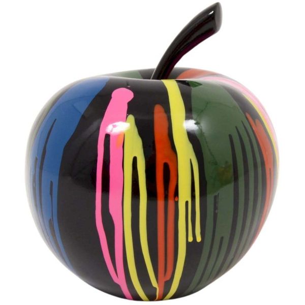 Statuette pomme multicolore en polyrésine Trash