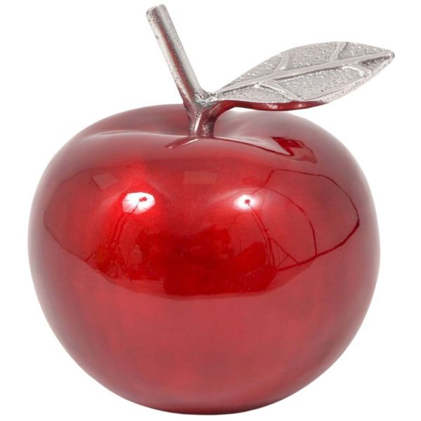 Statuette pomme rouge en aluminium Claire