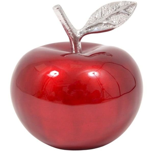 Statuette pomme rouge en aluminium Claire