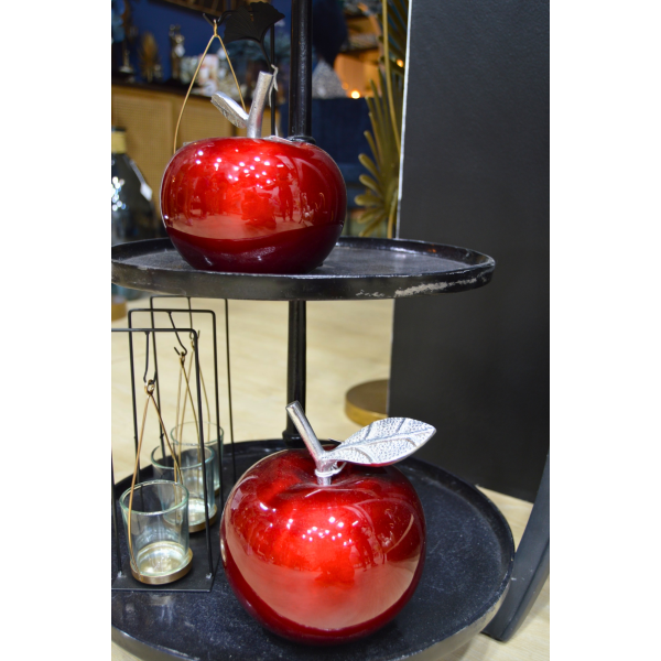Statuette pomme rouge en aluminium Claire - HOM-0128
