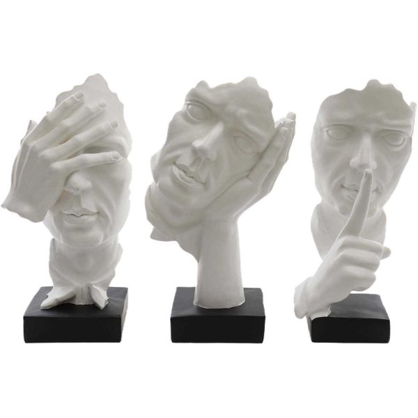 Statuettes visage ne pas voir - entendre - parler en polyrésine
