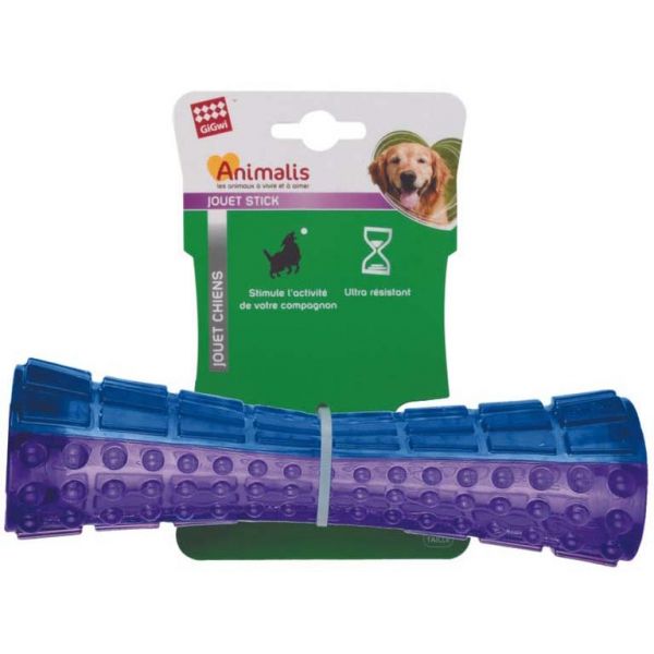 Stick chien en plastique coloré 15 cm