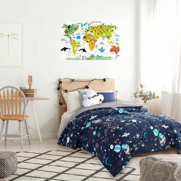 Sticker mural Mappemonde 90x60 cm - THE HOME DECO KIDS