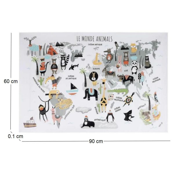 Sticker mural Mappemonde 90x60 cm - 5
