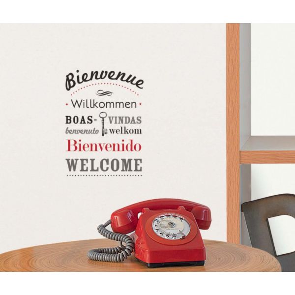 Sticker mural bienvenue en plusieurs langues - NOUVELLES IMAGES