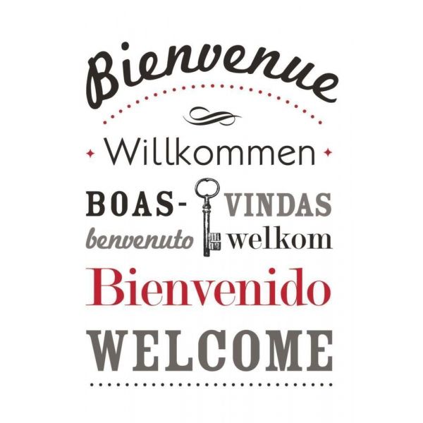 Sticker mural bienvenue en plusieurs langues - LAA-0181