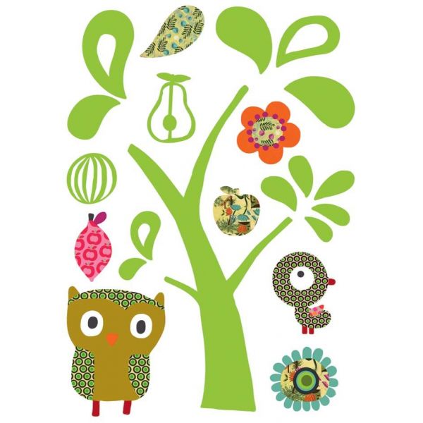 Sticker mural chat et hibou - LAA-0116