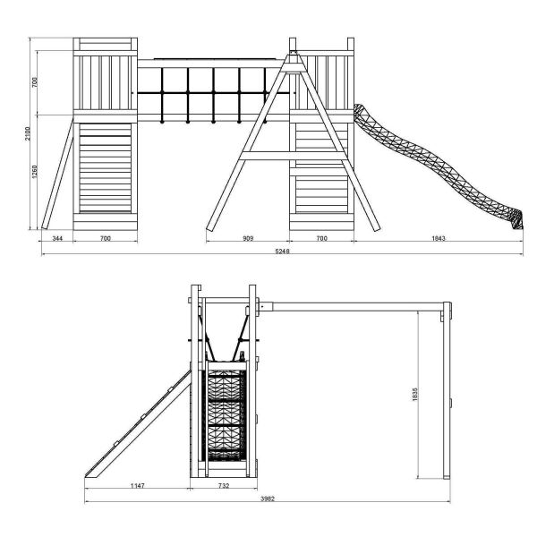 Structure de jeux en bois Funny max exposure - 1029